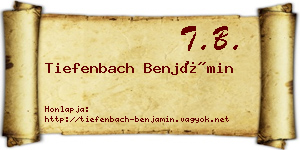 Tiefenbach Benjámin névjegykártya